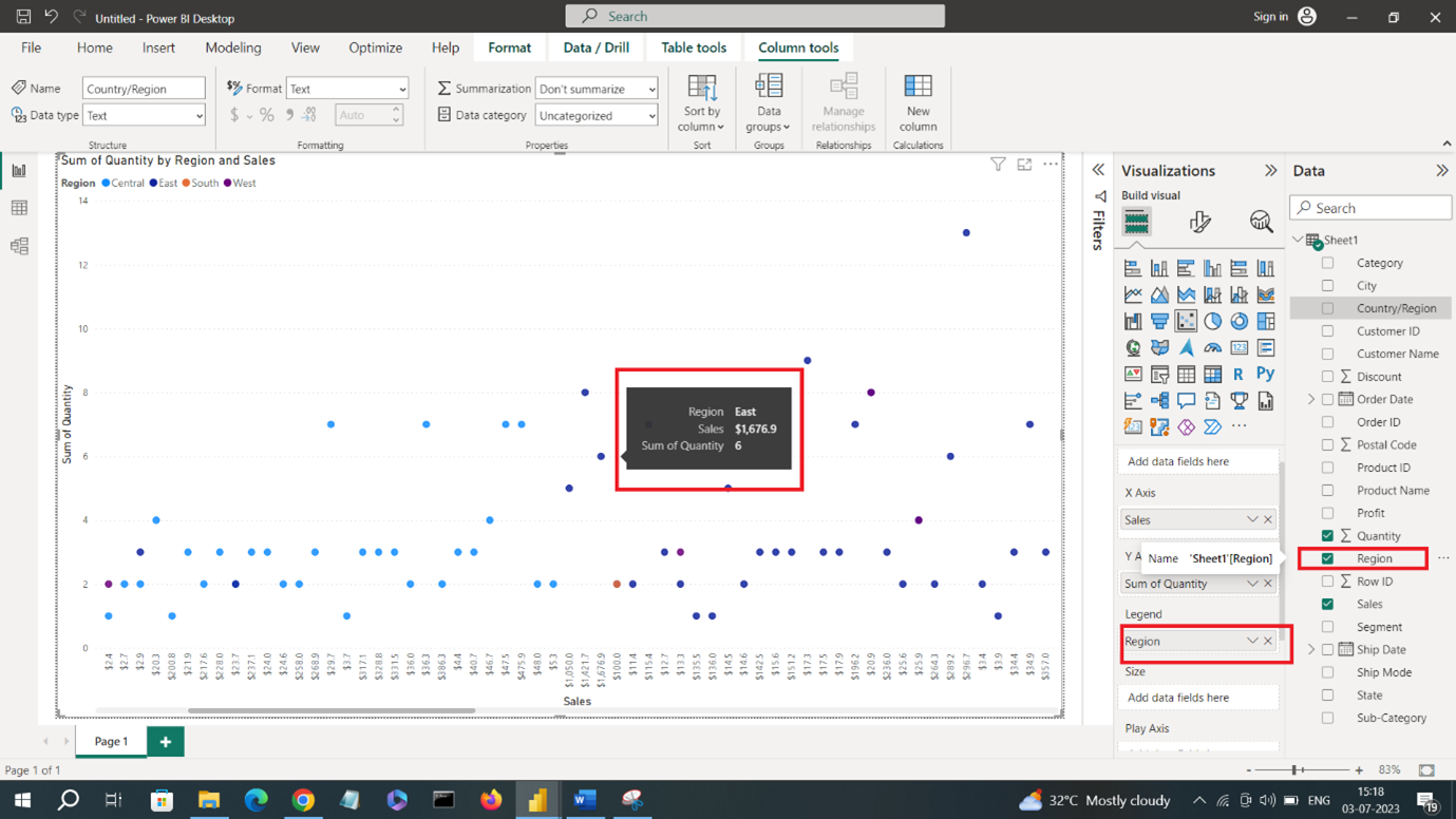 Creating A Scatter Chart in Power BI